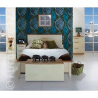 Hatherley High Gloss 3 Piece Oak and Cream Bedroom Storage Set - 