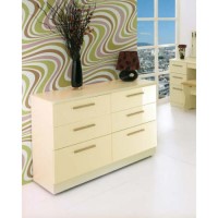 Welcome Furniture Hatherley High Gloss 3+3 Drawer Chest in Cream