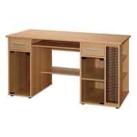 Umbria Computer Workstation with Clear Glass Doors