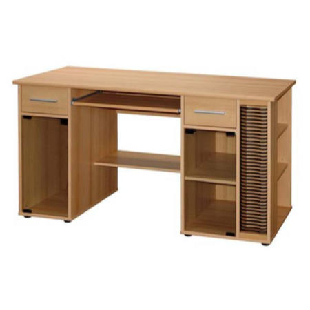 Umbria Computer Workstation with Clear Glass Doors
