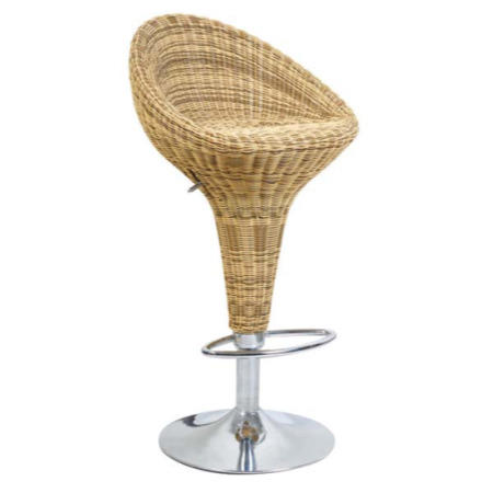 Eliza Tinsley Freda Rattan and Chrome Bar Stool