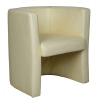 Eliza Tinsley Luis Cream Leather Faced Reception Tub Chair