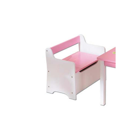 Interlink Isabella Pink and White Childrens Storage Bench