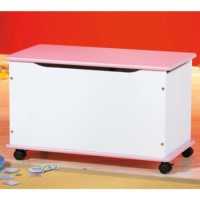 Isabella Pink and White Childrens Mobile Toy Box - 