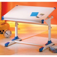 Interlink Arden Kids Adjustable Desk in White and Blue