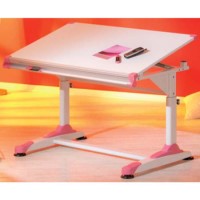 Interlink Arden Kids Adjustable Desk in White and Pink