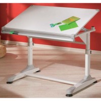 Interlink Arden Kids Adjustable Desk in White and Grey