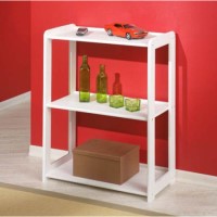 Interlink Meghan Solid White Pine 3 Shelf Bookcase