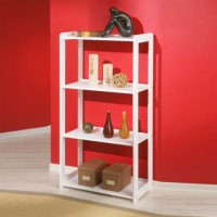 Interlink Meghan Solid White Pine 4 Shelf Bookcase
