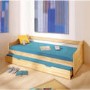 Interlink Bea Solid Pine Continental Single Day Bed with Trundle Guest Bed