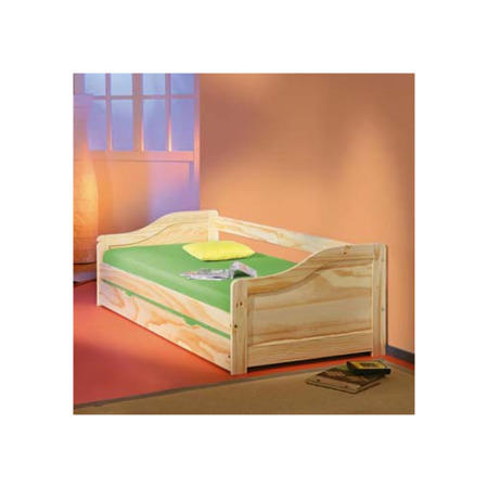 Interlink Bea Solid Pine Continental Single Day Bed with Trundle Guest Bed
