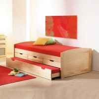 Interlink Bop Solid Pine Continental Single Storage Trundle Guest Bed