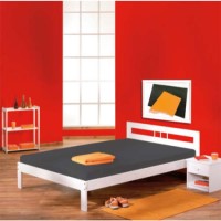Interlink Isa White Solid Pine Continental Double Bed Frame
