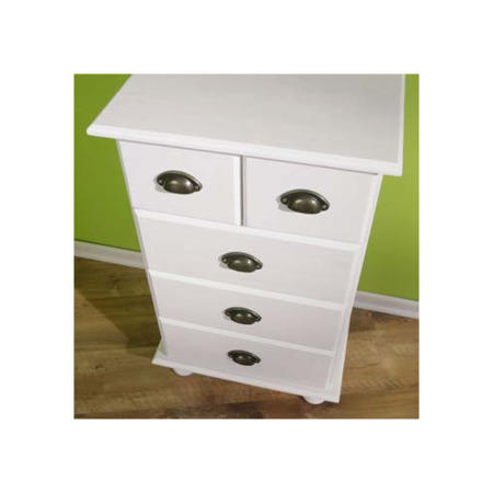 Interlink Tucker Solid Pine White Pine 3+2 Drawer Chest