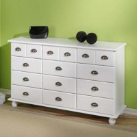 Interlink Tucker Solid Pine White Pine 9+6 Drawer Sideboard