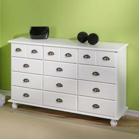 Interlink Tucker Solid Pine White Pine 9+6 Drawer Sideboard
