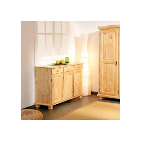 Interlink Fawn Solid Pine 3 Door Sideboard