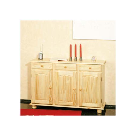 Interlink Fawn Solid Pine 3 Door Sideboard