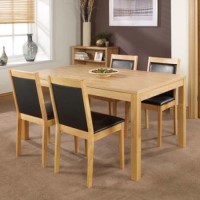 LPD Charlton Rectangular Dining Set in Oak with 4 Chairs