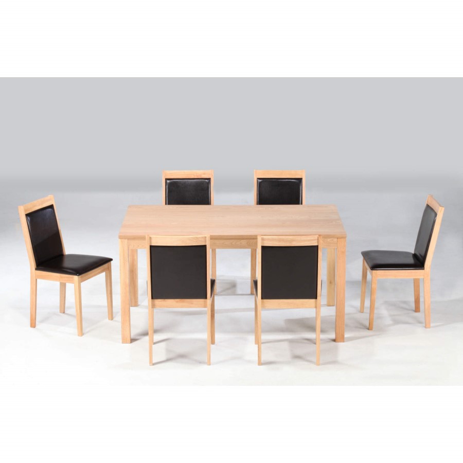 Clearance - Charlton Rectangular Dining Set in Oak with 6 Chairs -Structural Damage