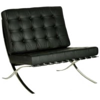 Eliza Tinsley Barcelona Chrome and Quilted Leather Faced Chair