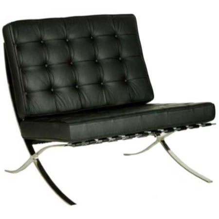 Eliza Tinsley Barcelona Chrome and Quilted Leather Faced Chair