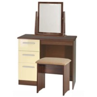 Welcome Furniture Hatherley High Gloss Small Dressing Table in Walnut and Cream