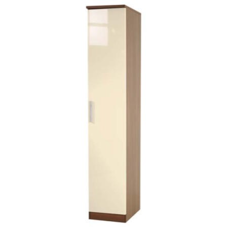 Hatherley High Gloss 1 Door Wardrobe In Walnut And Cream