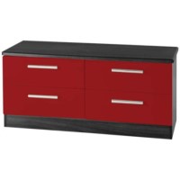 Welcome Furniture Hatherley High Gloss 4 Drawer Wide Chest in Black and Red
