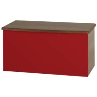 Welcome Furniture Hatherley High Gloss Blanket Box in Walnut and Red