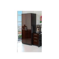 Welcome Furniture Hatherley High Gloss 2 Door Wardrobe in Black and Ebony