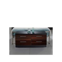 Welcome Furniture Hatherley High Gloss 4 Drawer Wide Chest in Black and Ebony