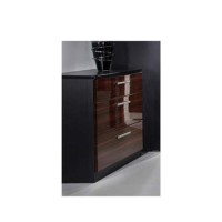 Welcome Furniture Hatherley High Gloss 3 Drawer Chest in Black and Ebony