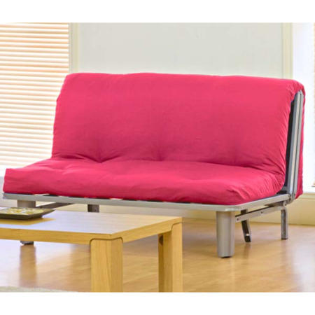 Kyoto Futons Bonsai 2 Seater Futon in Pink with Standard Mattress - small double