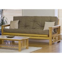 Kyoto Futons Limited Kyoto Futons Lillian 3 Seater Futon with Deluxe Mattress in Olive