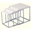 GRADE A1 - Seconique Charisma High Gloss Square Nest of Tables in White