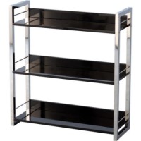 Seconique Charisma High Gloss 3 Shelf Bookcase in Black