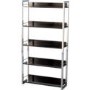 Seconique Charisma High Gloss 5 Shelf Bookcase in Black