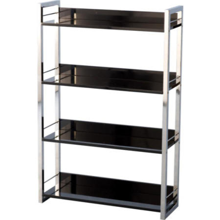 Seconique Charisma High Gloss 4 Shelf Bookcase in Black