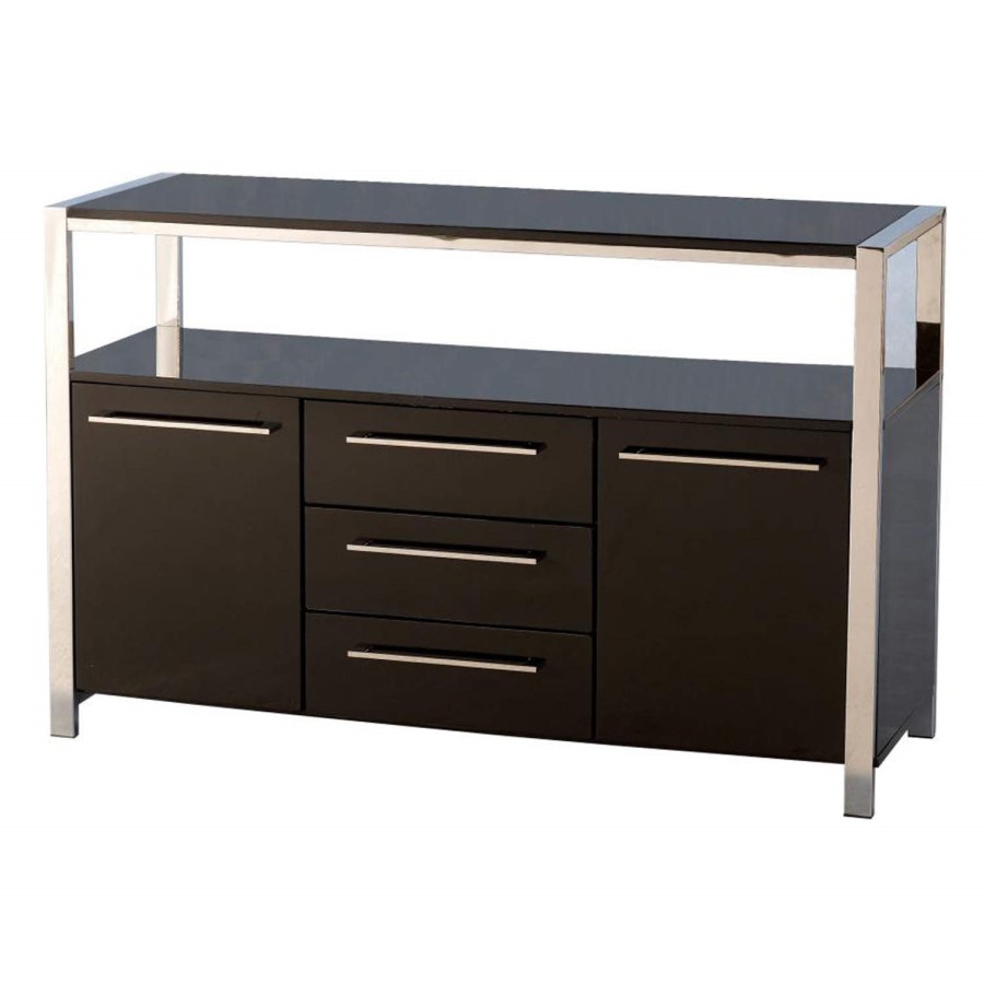 GRADE A2 - Seconique Charisma High Gloss 2 Door Sideboard in Black