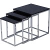 Seconique Charisma High Gloss Square Nest of Tables in Black