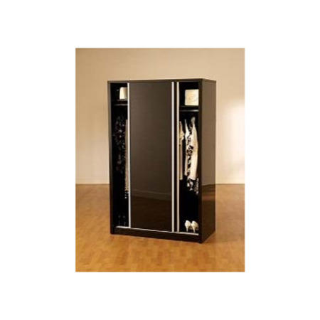 Seconique Charisma High Gloss Sliding 2 Door Wardrobe in Black