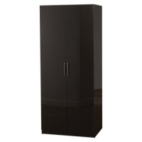 Seconique Charisma High Gloss 2 Door Wardrobe in Black