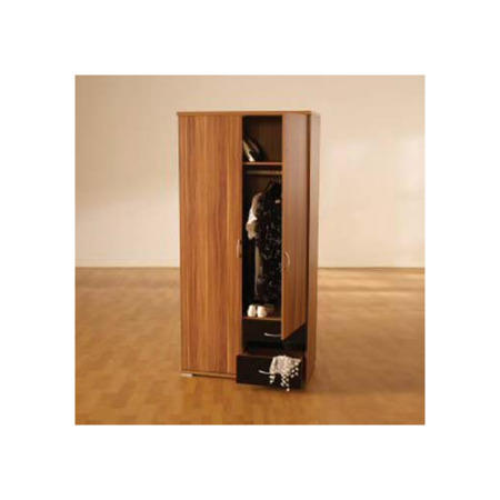 Seconique Hollywood Walnut and High Gloss 2 Door 2 Drawer Wardrobe