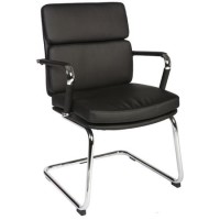 Teknik Office Miller Faux Black Leather Visitors Chair