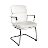 Teknik Office Deco White Faux Leather Visitors Chair
