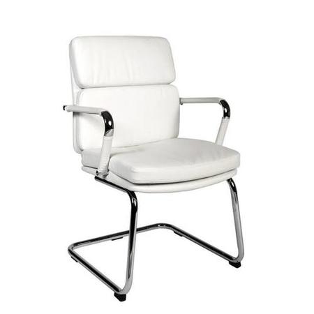 Teknik Office Deco White Faux Leather Visitors Chair