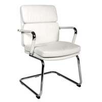 GRADE A1 - Teknik Office Deco White Faux Leather Visitors Chair