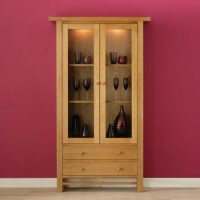 Morris Furniture Artisan Solid Oak Glazed Double Display Cabinet