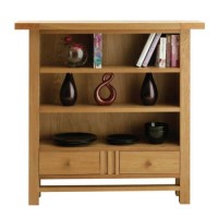 Morris Furniture Artisan Solid Oak 3 Shelf 2 Drawer Bookcase
